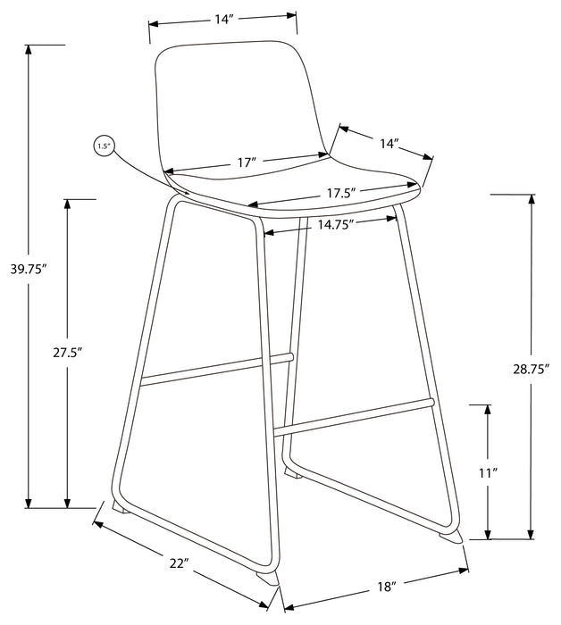 Tabouret Monarch Vinyle noir - I7754