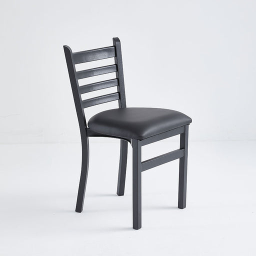 Chaise de restaurant en vinyle noir - C-59