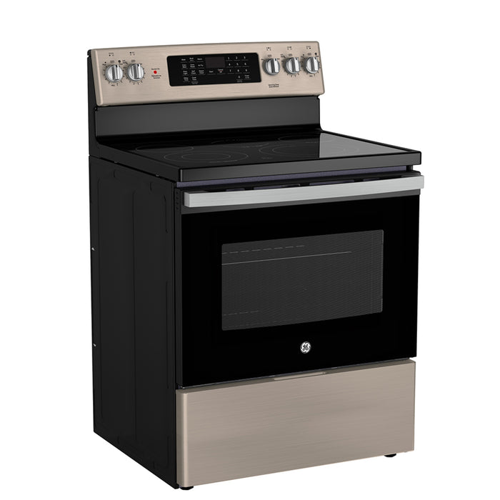 Cuisinière GE Ardoise électrique avec four à convection et friture a air sans préchauffage - JCB840ETES