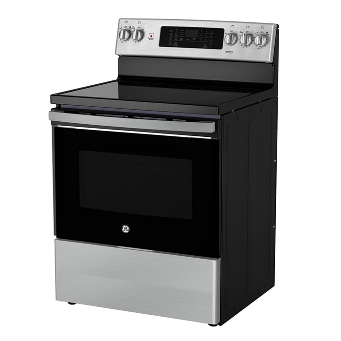 Cuisinière GE Stainless électrique avec four à convection et friture a air sans préchauffage - JCB840STSS