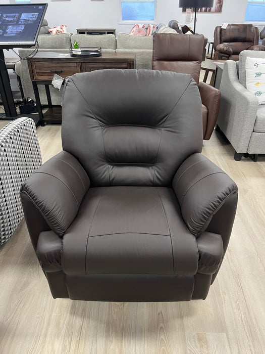 Fauteuil Elran cuir combo brun foncé