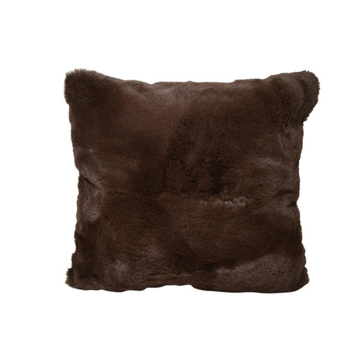 Coussin faux lapin brun