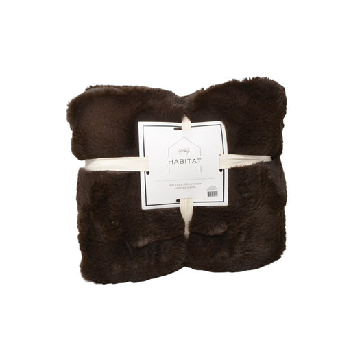 Jeté faux lapin brun