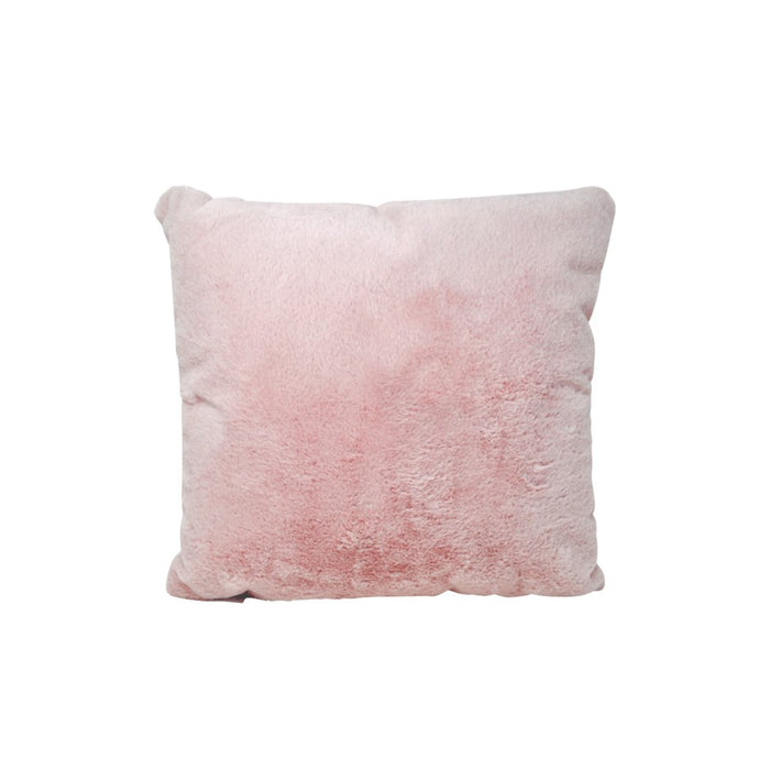 Coussin faux lapin rose