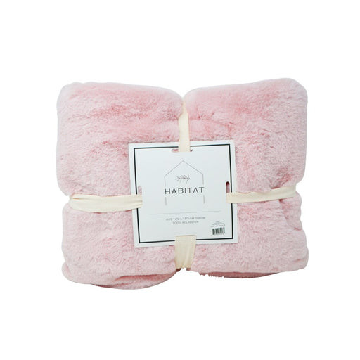 Jeté faux lapin rose