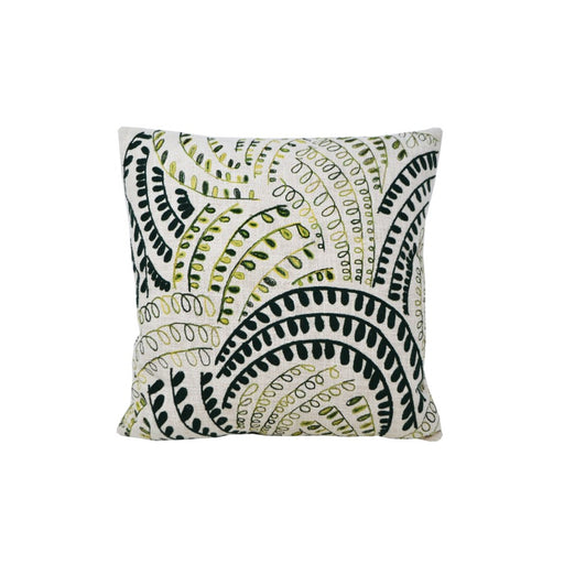 Coussin bordé feuilles