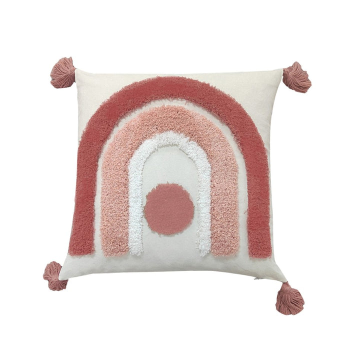 Coussin texturé arche rose