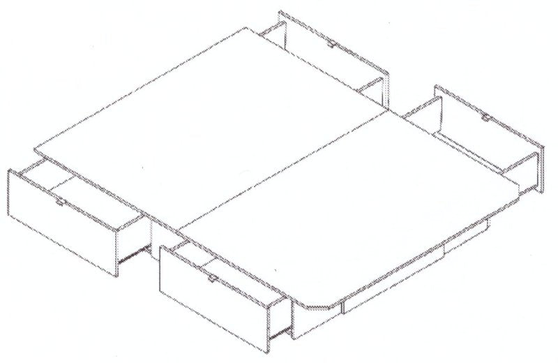 Base de lit avec tiroir Nouveau Concept Blanc 60''