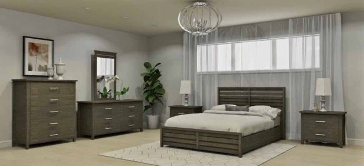 Ensemble chambre à coucher MEQ 8182 ardoise 8pcs