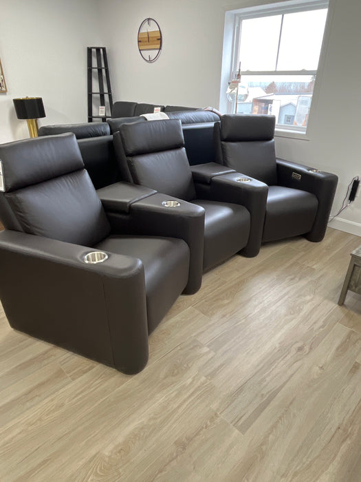 Sofa cinéma maison Elran inclinable tissu noir