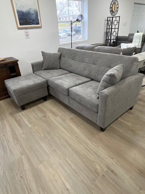 Sofa fixe avec ottoman Edgewood gris pâle
