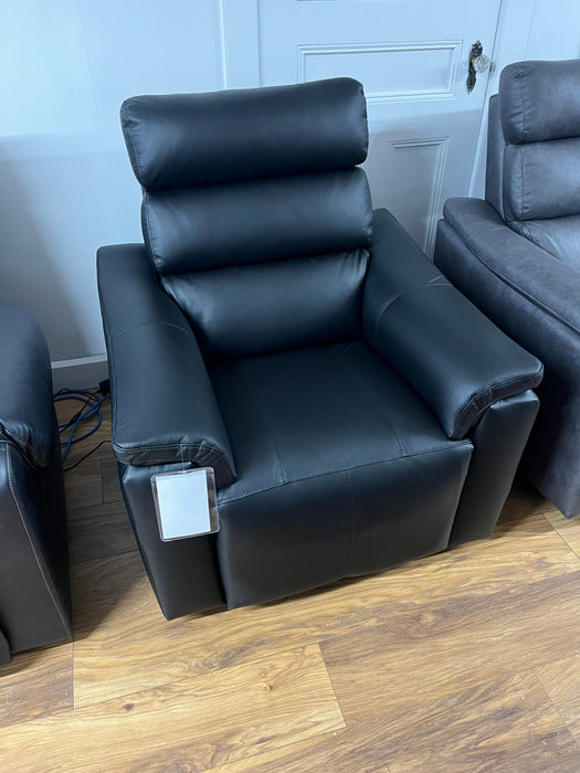 Fauteuil Elran inclinable cuir combo noir