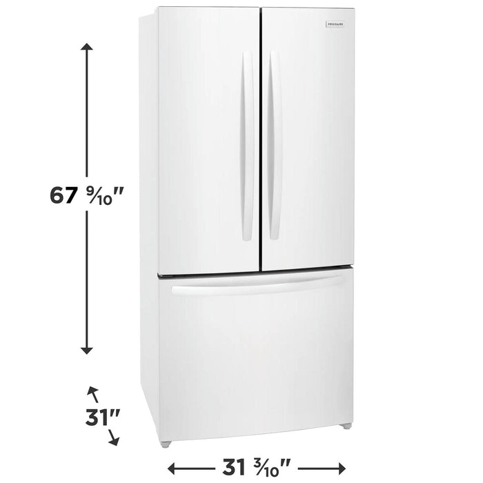 Réfrigérateur Frigidaire portes françaises avec congélateur en bas 18 Pi. Cu. - FRFG1723AW- Écofrais inclus