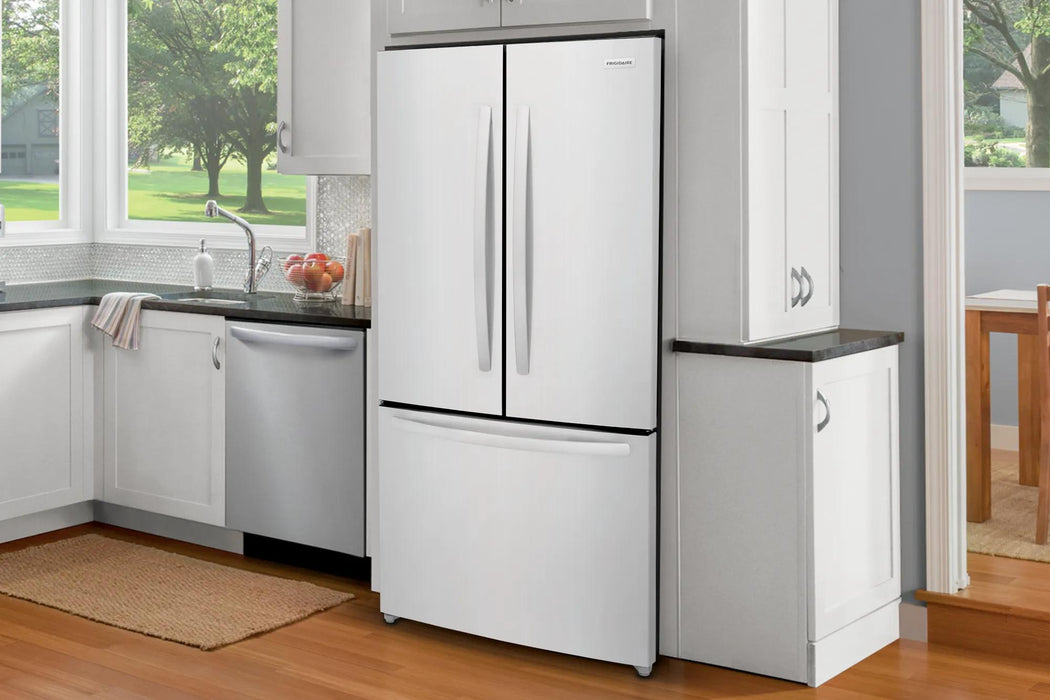 Réfrigérateur Frigidaire portes françaises avec congélateur en bas 18 Pi. Cu. - FRFG1723AW- Écofrais inclus