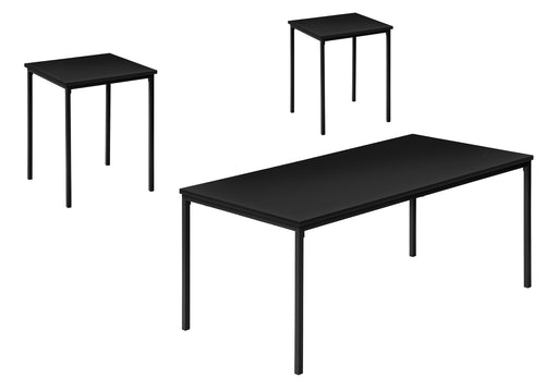Ensemble table de salon 3 pcs Monarch noir avec métal noir I7894P