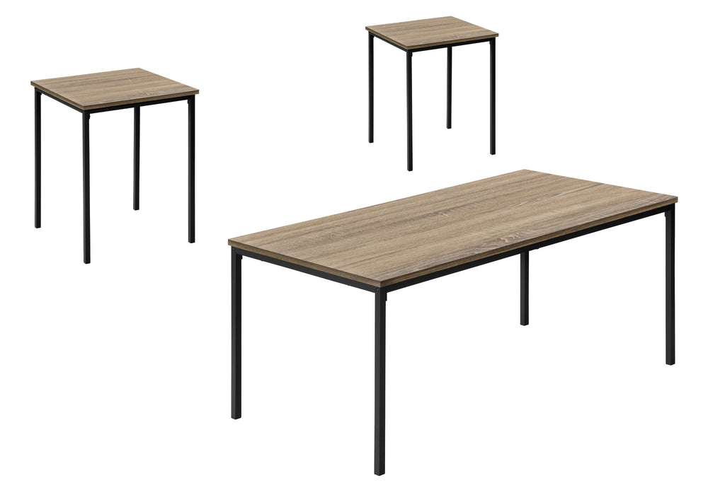 Ensemble table de salon 3 pcs Monarch Taupe foncé et métal noir I7895P