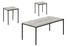 Ensemble table de salon 3 pcs Monarch grise avec métal noir