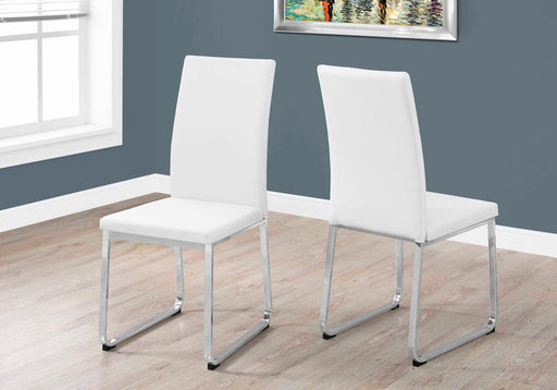 Chaise – 2pcs, 38"H, similicuir blanc, chrome Monarch I1093