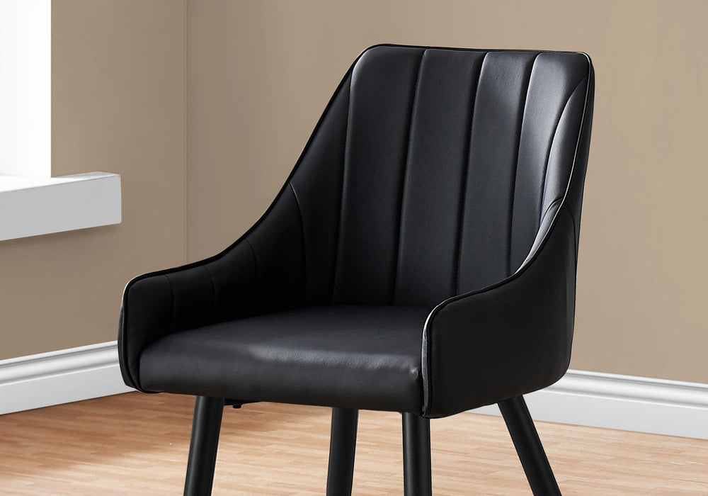 Chaises en simili cuir noir Monarch - 2pcs