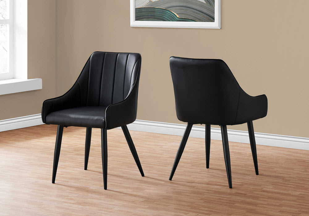 Chaises en simili cuir noir Monarch - 2pcs