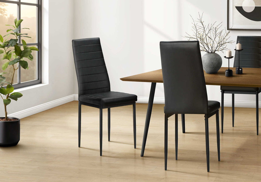 Chaise – 2pcs, 39"H, similicuir noir, métal Monarch I1270