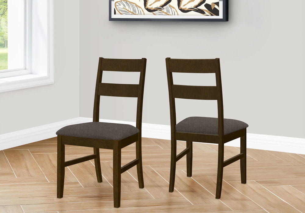Chaise – 2pcs, 37"H, noyer brun, siège tissu brun Monarch I1396