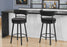 Tabouret de bar – 2pcs, 39"H bar, pivotant, tissu noir Monarch I2302