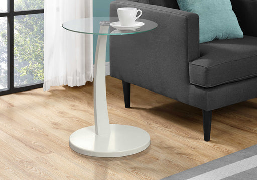 Table d'appoint – blanc avec verre trempé Monarch I3017