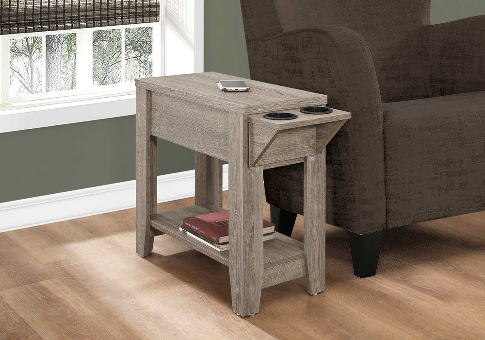 Table d'appoint – 23"H, taupe foncé avec support à verre Monarch I3198