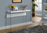 Table d'appoint – 44"L, blanc lustré, verre trempé Monarch I3288