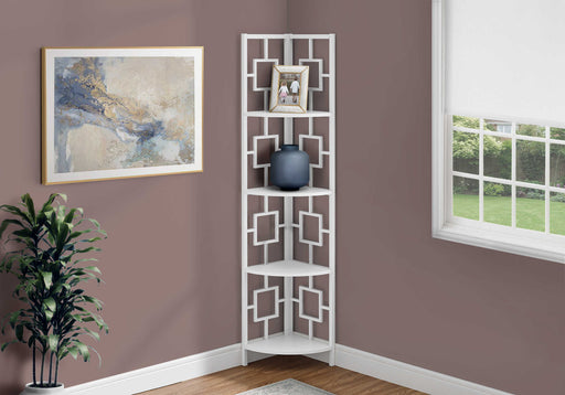 Étagère – 62"H, blanc, métal blanc en coin Monarch I3613