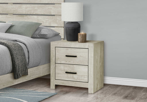 Table de chevet 2 tiroirs, chêne blanchi (chambre à coucher) Monarch I5203