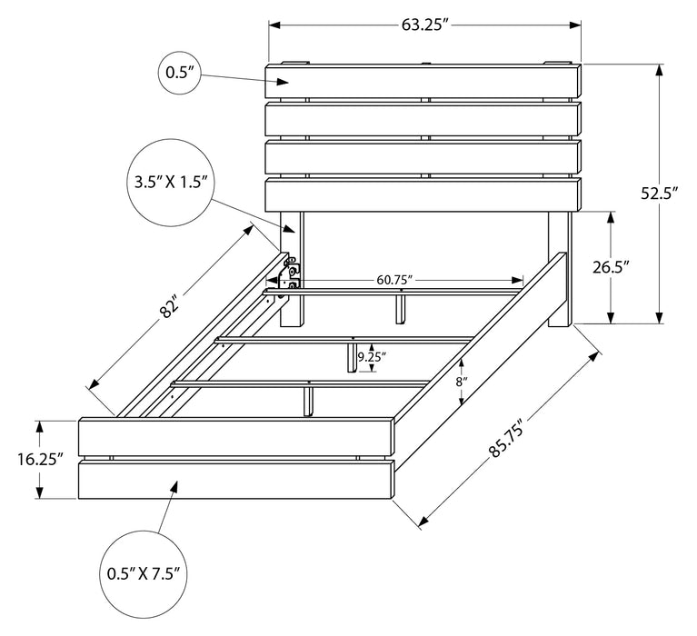 Schéma des dimensions I5205Q