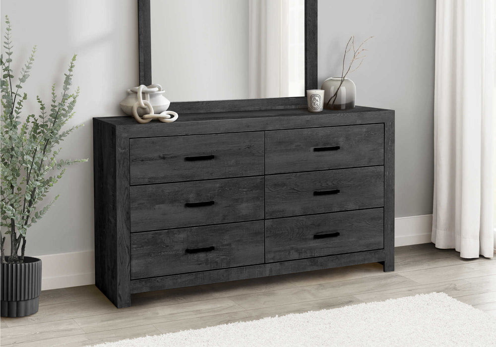 Commode 6 tiroirs, gris graphite (chambre à coucher) Monarch I5206