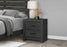 Table de chevet 2 tiroirs, gris graphite (chambre à coucher) Monarch I5208