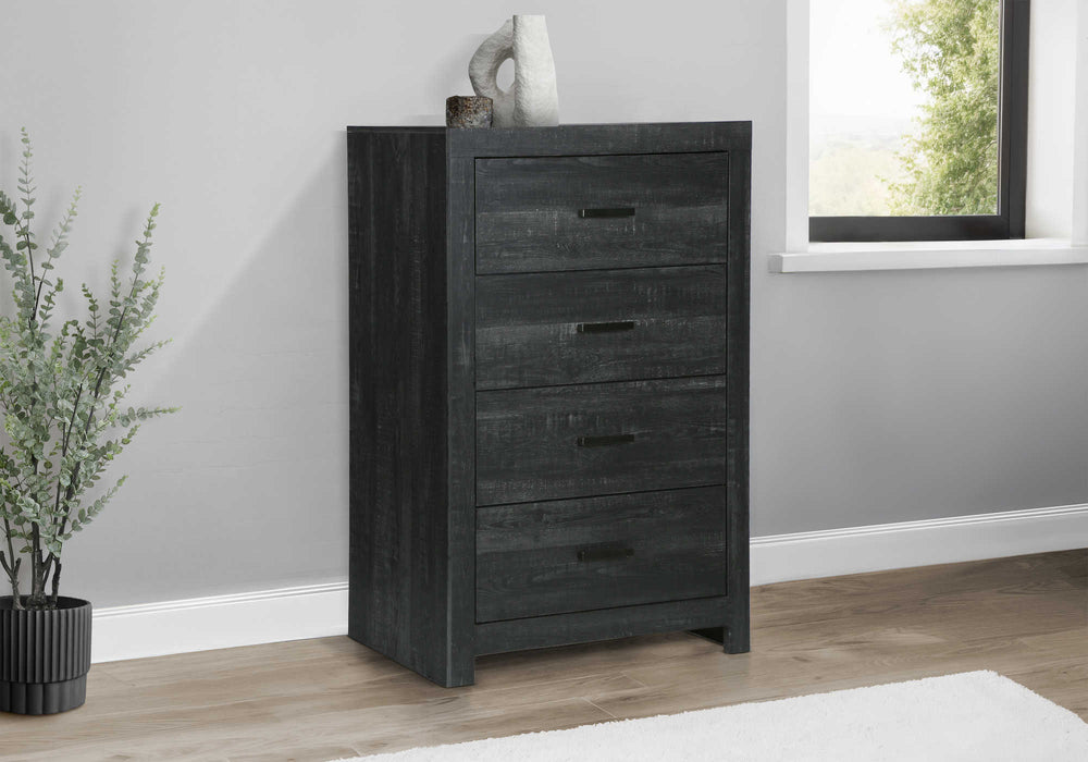 Commode 4 tiroirs, gris graphite (chambre à coucher) Monarch I5209