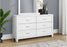 Commode 6 tiroirs, chêne blanc (chambre à coucher) Monarch I5226