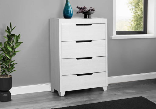 Commode 4 tiroirs, blanche (chambre à coucher) Monarch I5244