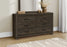 Commode 6 tiroirs, chêne rustique (chambre à coucher) Monarch I5271