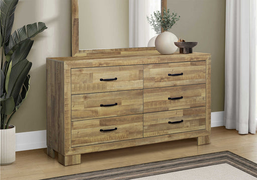 Commode 6 tiroirs, chêne moyen (chambre à coucher) Monarch I5276