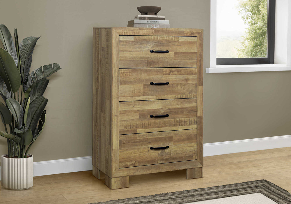Commode 4 tiroirs, chêne moyen (chambre à coucher) Monarch I5279