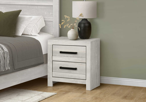Table de chevet 2 tiroirs, bois gris (chambre à coucher) Monarch I5283