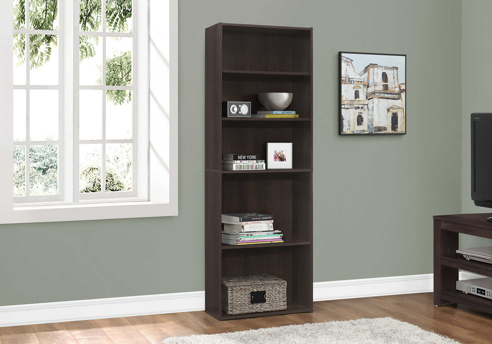 Étagère – 72"H, espresso avec 5 tablettes Monarch I7467