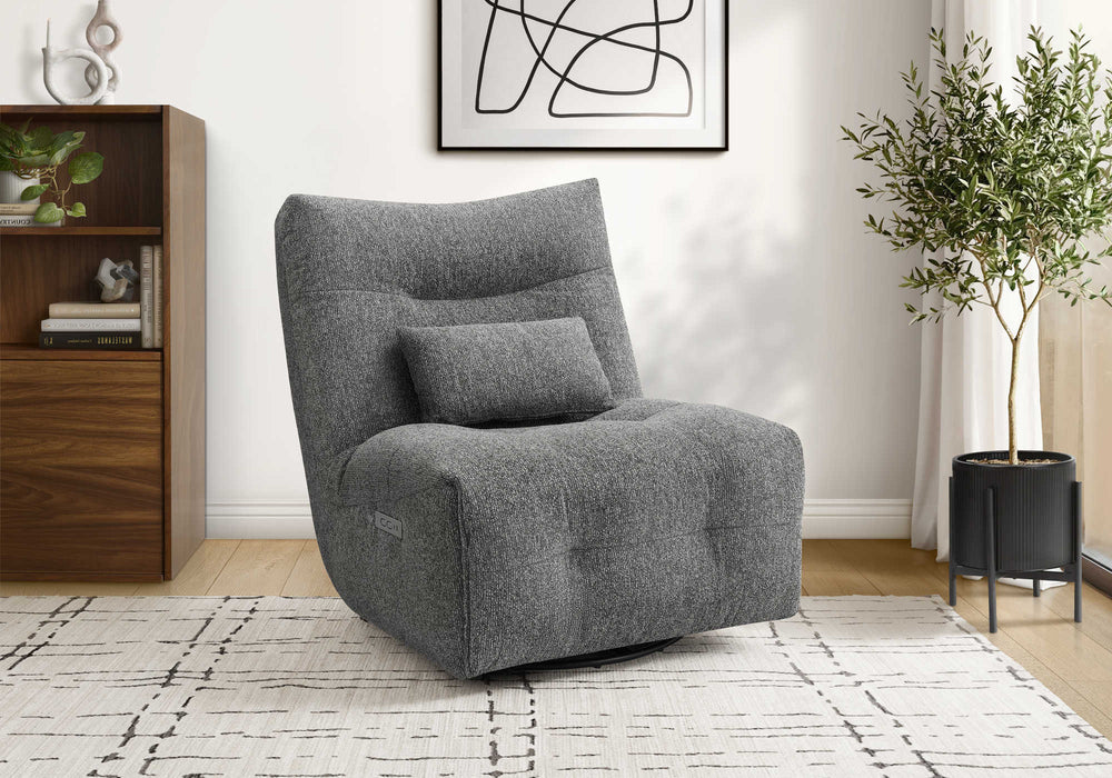 Fauteuil inclinable – massage motorisé, pivotant, gris foncé Monarch I8185