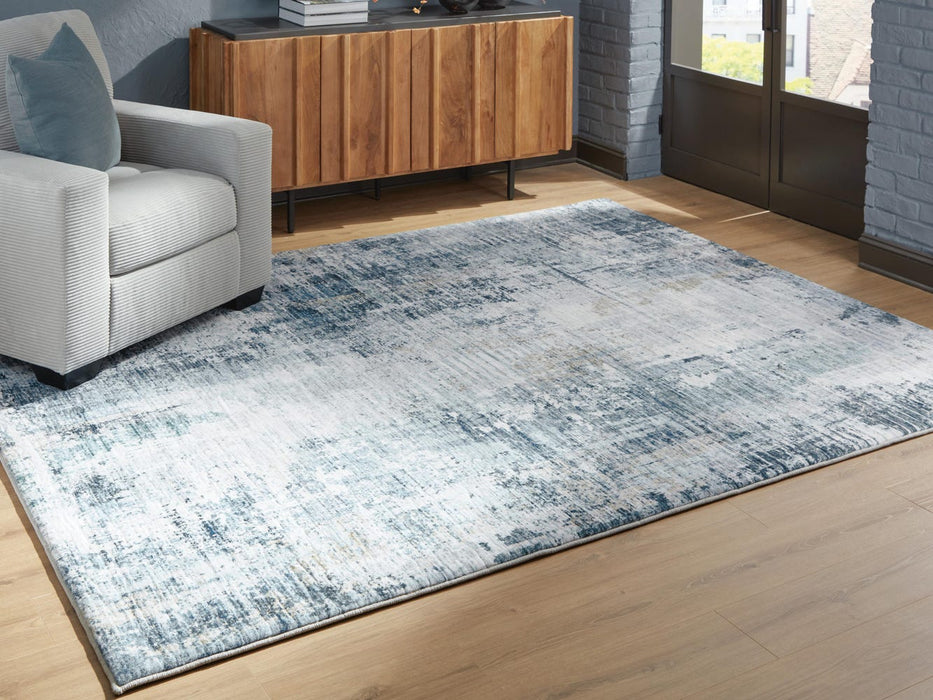 Tapis bleu, blanc et brun Ashley R407481