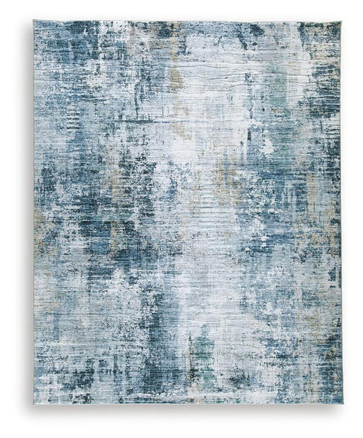 Tapis bleu, blanc et brun Ashley R407481