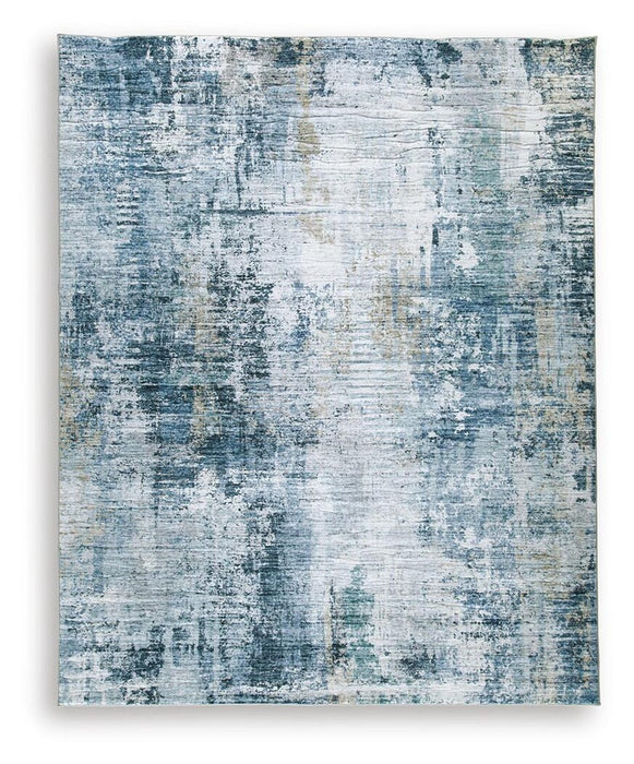 Tapis bleu, blanc et brun Ashley R407481