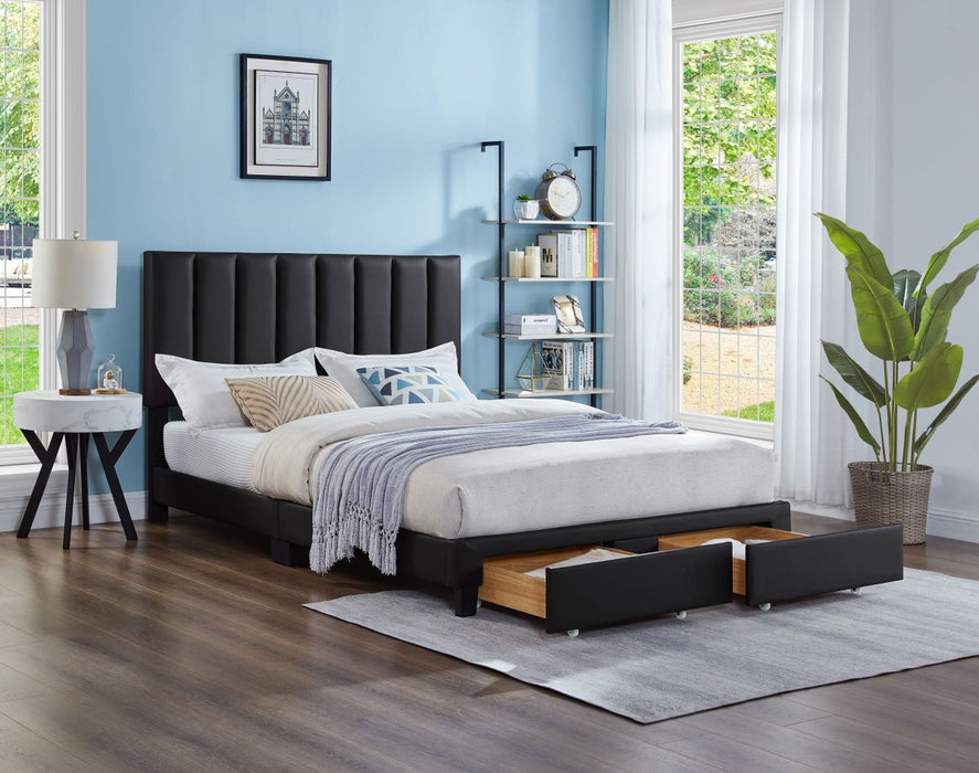 Lit plateforme avec rangement Titus T2120 noir (double)