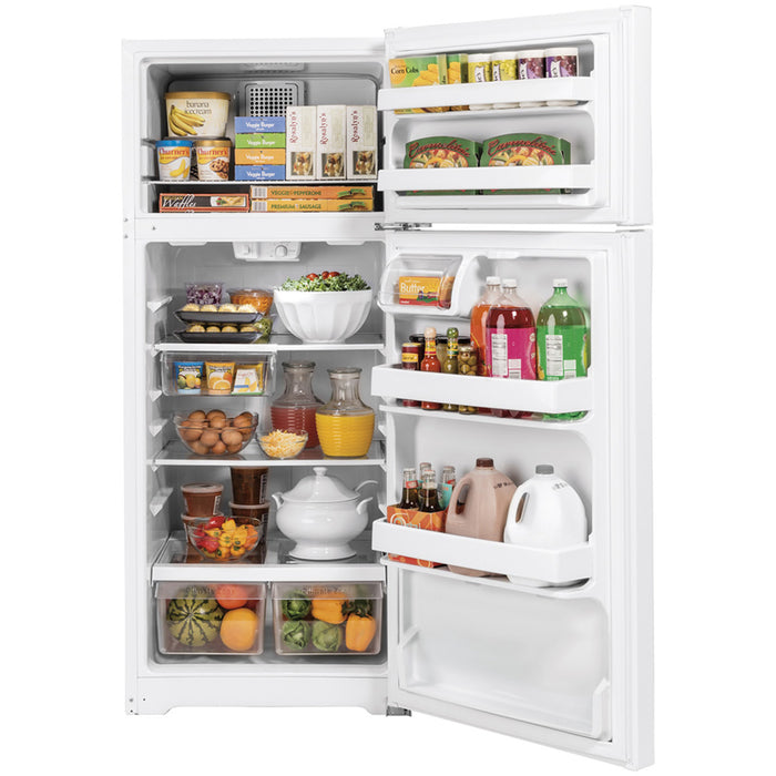 Réfrigérateur à congélateur supérieur GE 16,6 pi.cu. blanc - GTE17GTNRWW