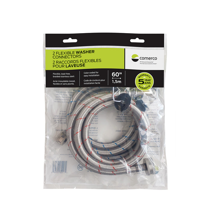 Raccords pour laveuse avec coude (lot de 2) – 5 pieds
